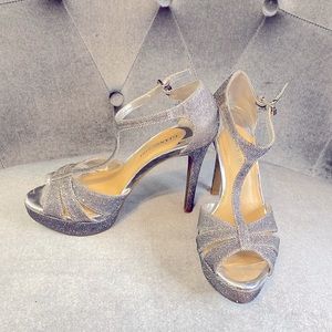 Giana Bini silver platform heels